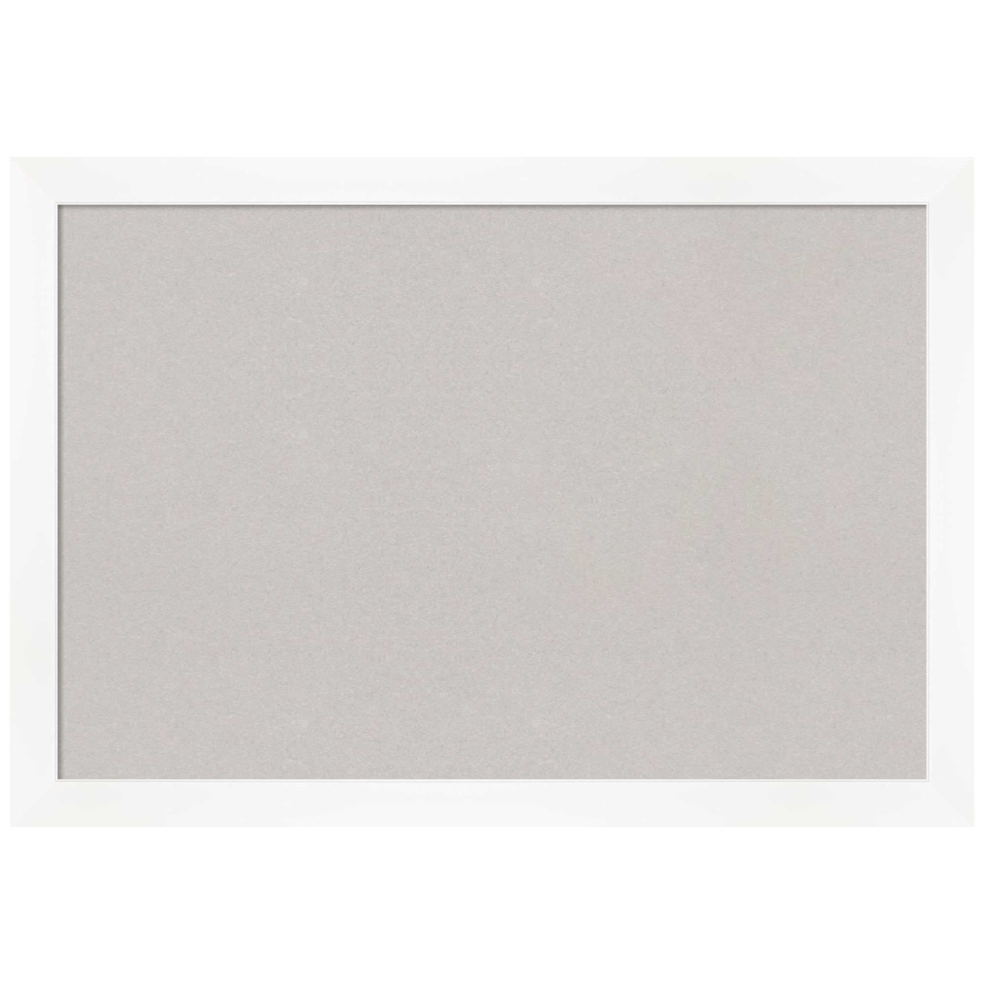 Amanti Art Grey Cork Board Framed Cabinet White Narrow Bulletin Board 39 in. x 27 in.