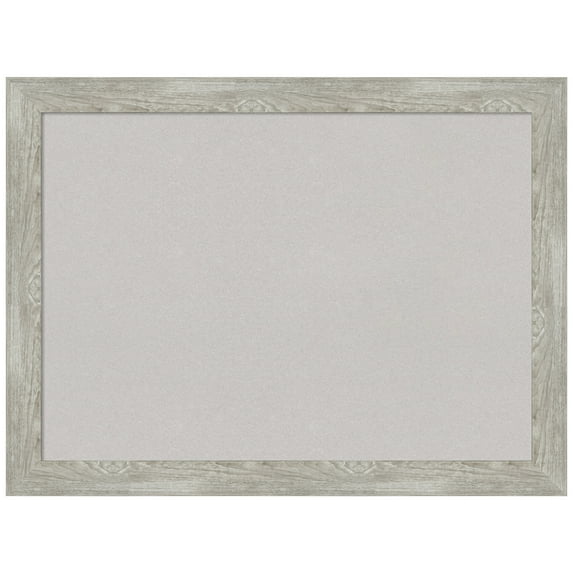 Amanti Art Grey Cork Board Framed Dove Greywash Narrow Bulletin Board 32 in. x 24 in.