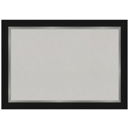 Amanti Art Grey Cork Board Framed Eva Black Silver Bulletin Board 41 in. x 29 in.