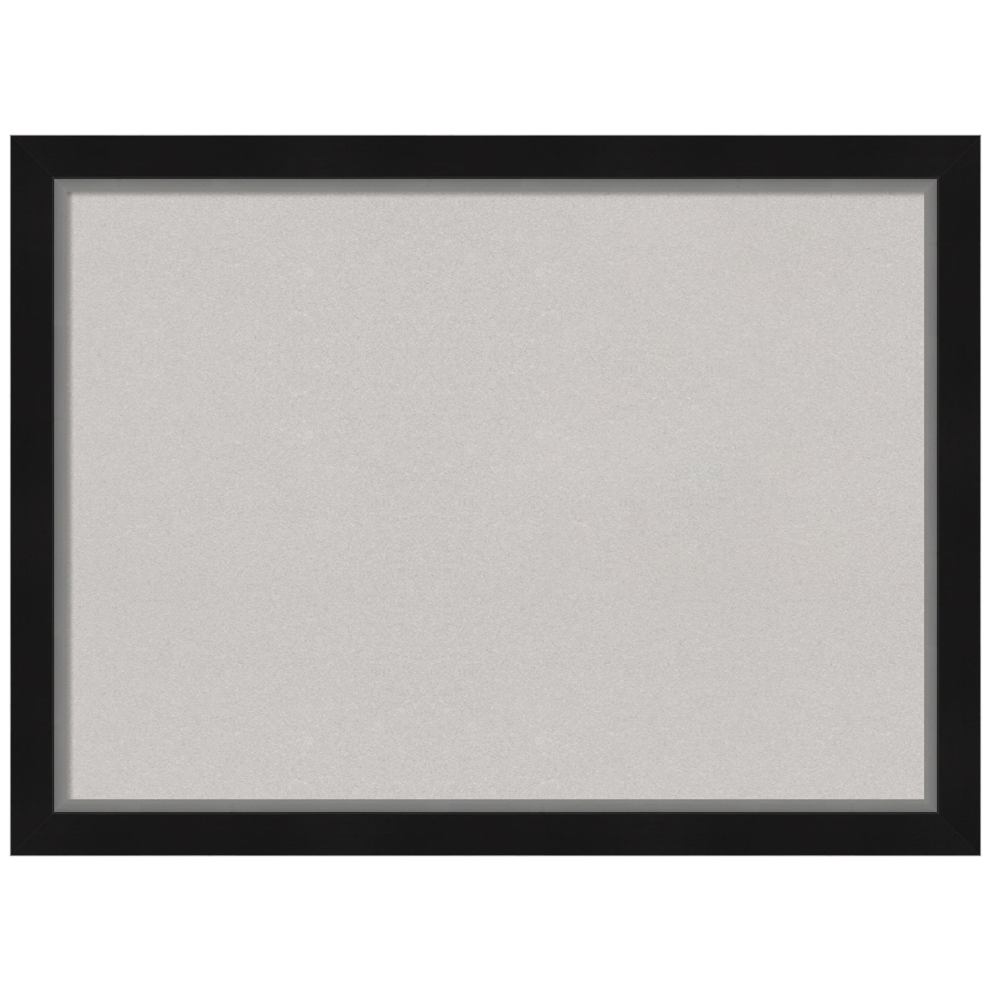 Amanti Art Grey Cork Board Framed Eva Black Silver Narrow Bulletin Board 31 in. x 23 in.