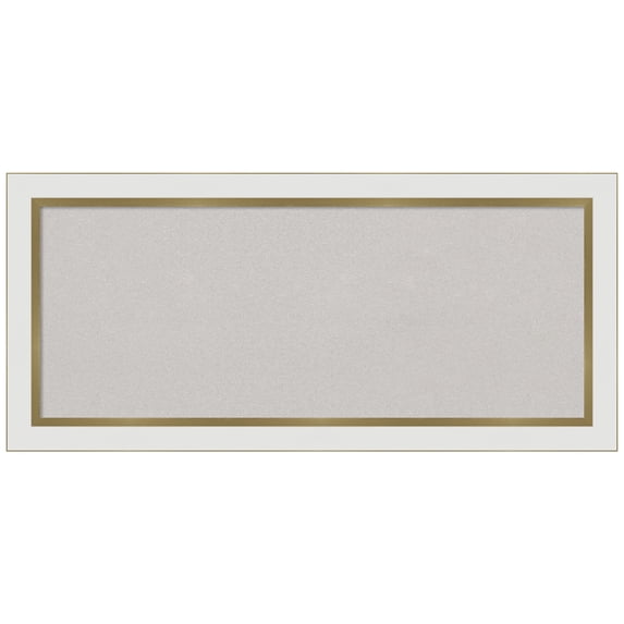 Amanti Art Grey Cork Board Framed Eva White Gold Narrow Bulletin Board 33 in. x 15 in.
