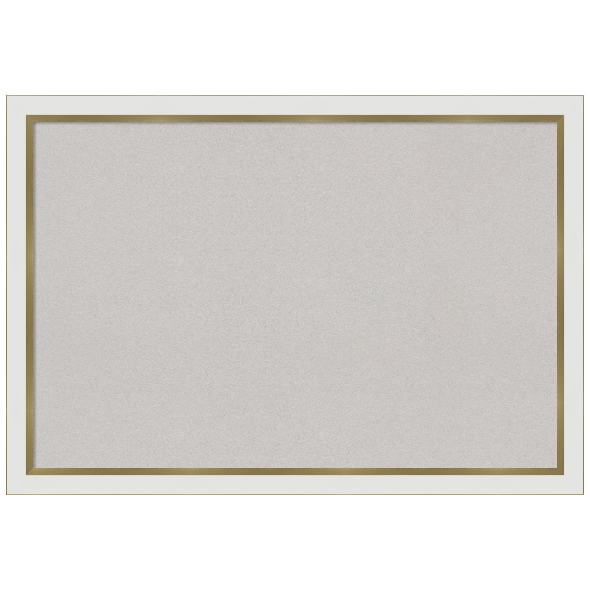 Amanti Art Grey Cork Board Framed Eva White Gold Narrow Bulletin Board 39 in. x 27 in.