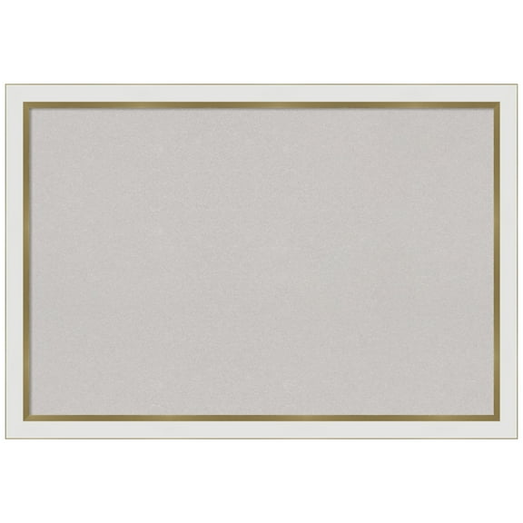 Amanti Art Grey Cork Board Framed Eva White Gold Narrow Bulletin Board 39 in. x 27 in.