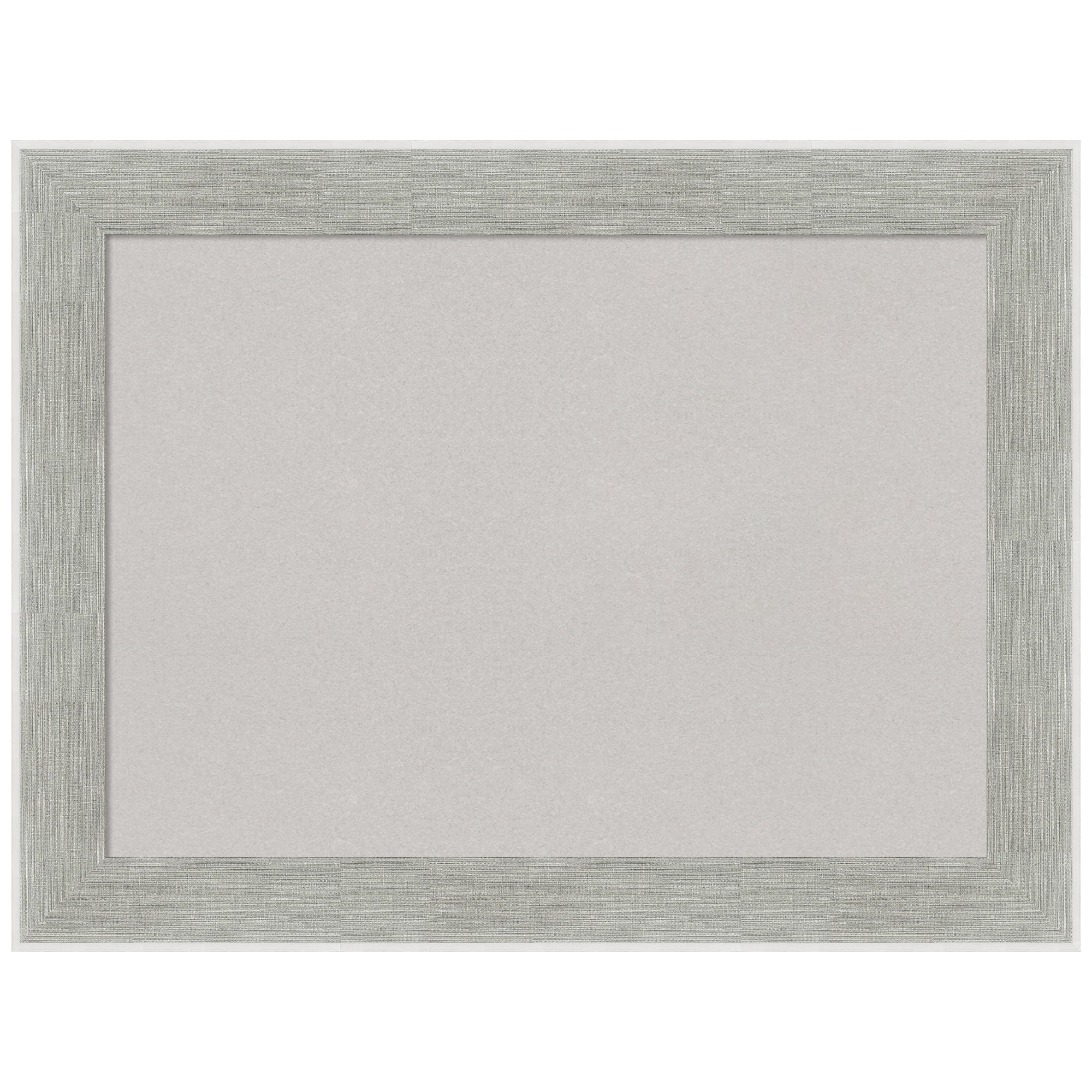 Amanti Art Grey Cork Board Framed Glam Linen Grey Bulletin Board 33 in. x 25 in.