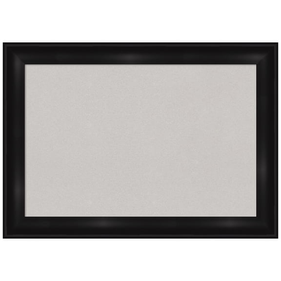 Amanti Art Grey Cork Board Framed Grand Black Narrow Bulletin Board 28 in. x 20 in.