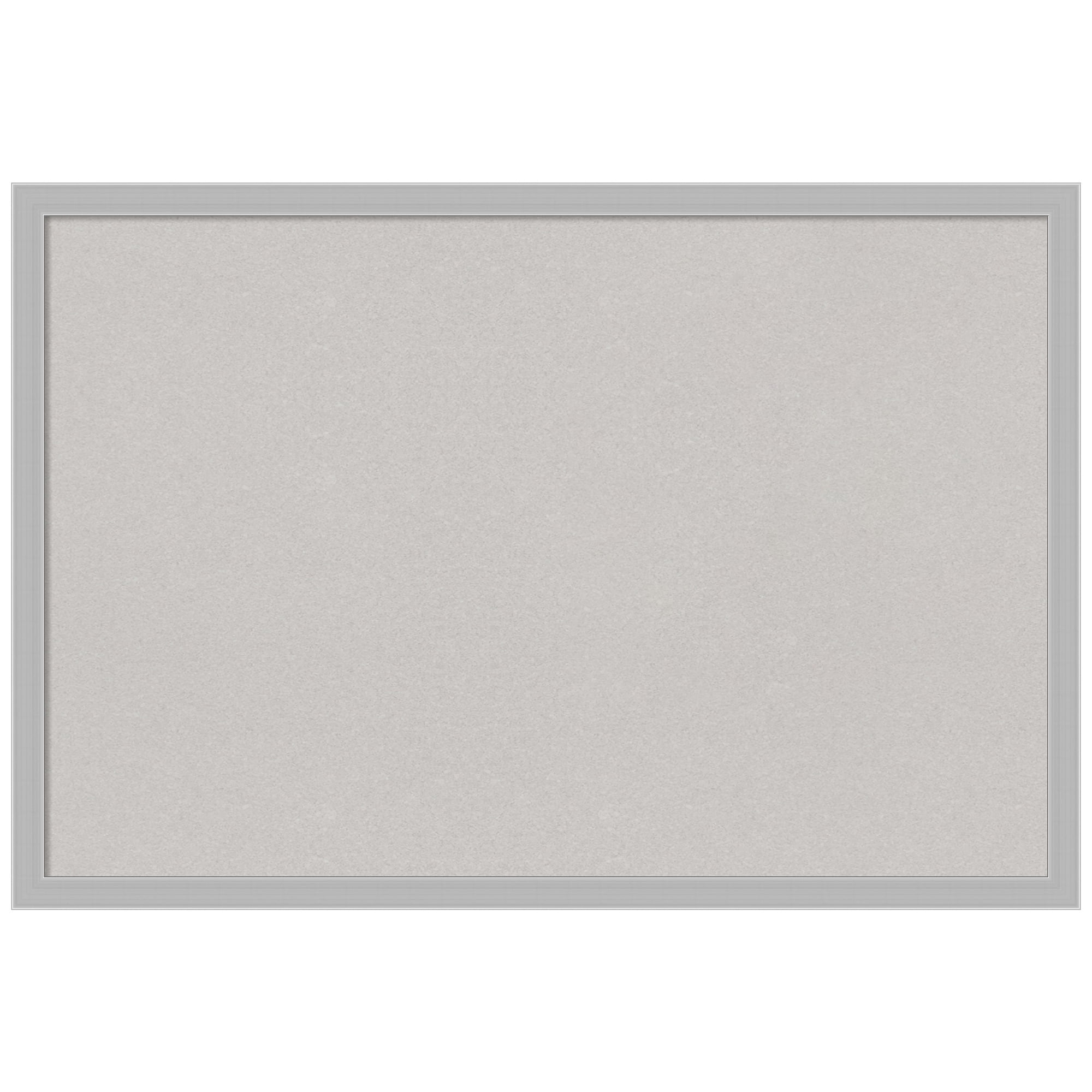Amanti Art Grey Cork Board Framed Hera Chrome Bulletin Board 25 in. x 17 in.