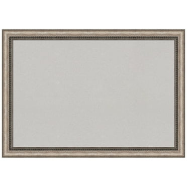 Amanti Art Grey Cork Board Framed Lyla Ornate Silver Bulletin Board 40 in. x 28 in.