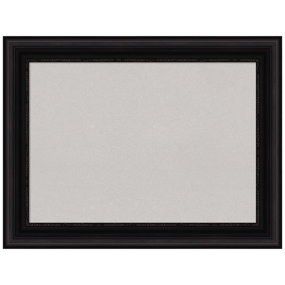 Amanti Art Grey Cork Board Framed Parlor Black Bulletin Board 34 in. x 26 in.