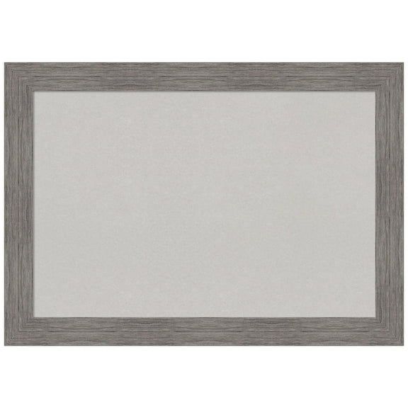 Amanti Art Grey Cork Board Framed Pinstripe Plank Grey Bulletin Board 41 in. x 29 in.