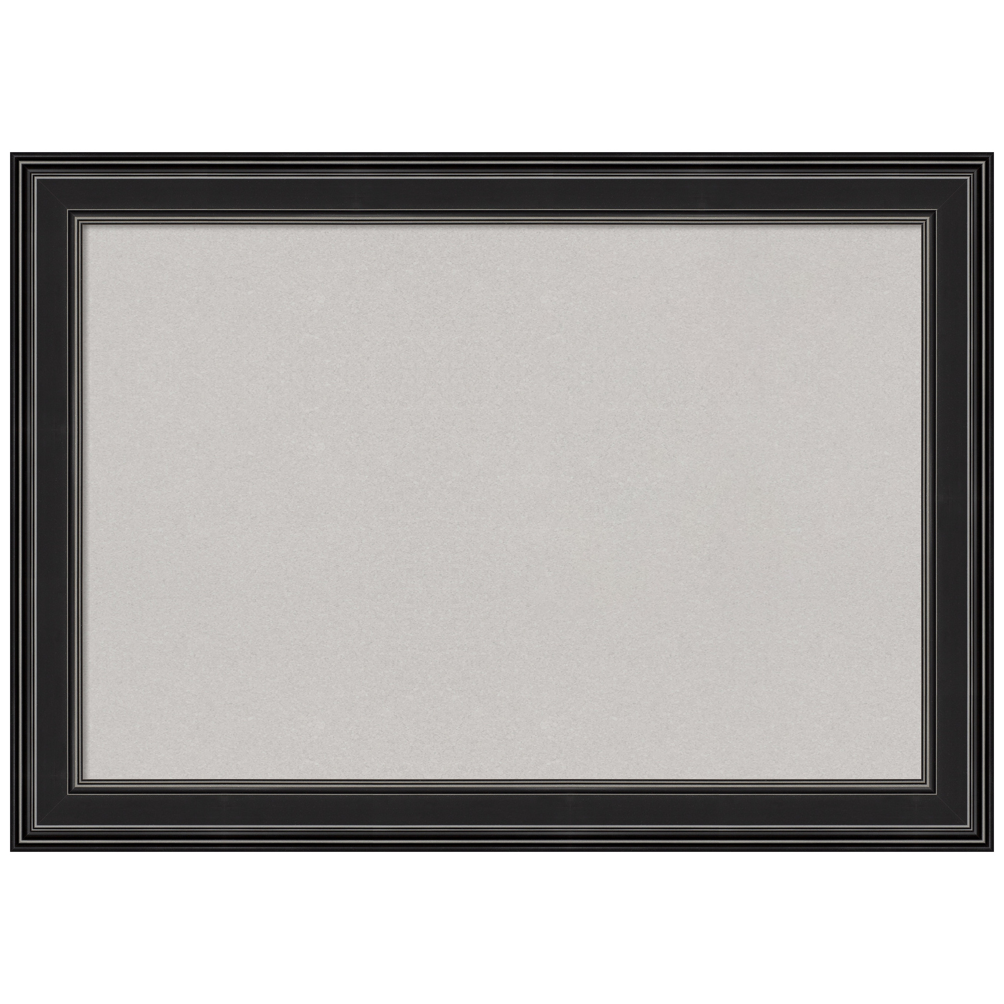 Amanti Art Grey Cork Board Framed Ridge Black Bulletin Board 42 in. x 30 in.