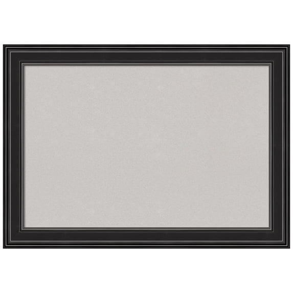 Amanti Art Grey Cork Board Framed Ridge Black Bulletin Board 42 in. x 30 in.