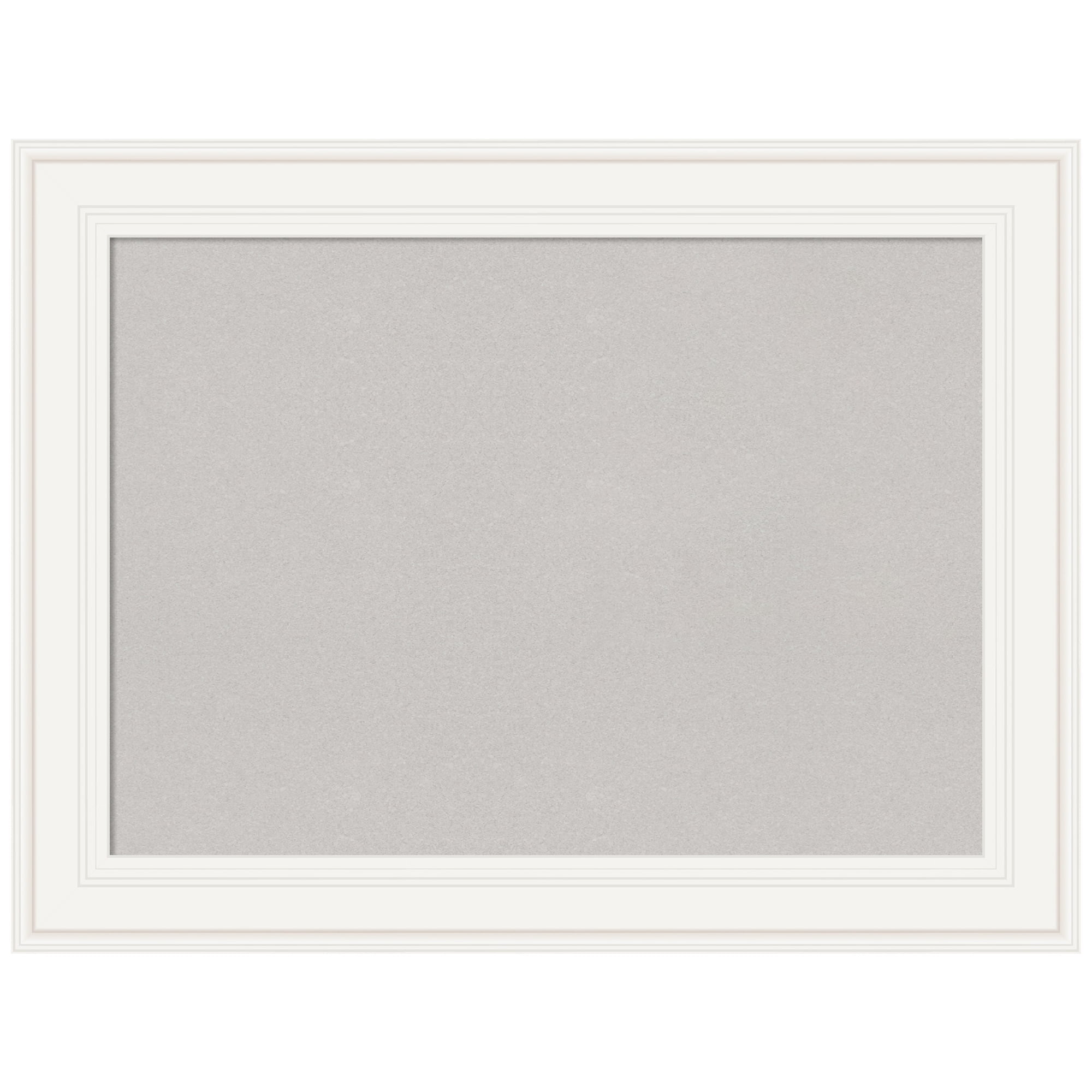 Amanti Art Grey Cork Board Framed Ridge White Bulletin Board 34 in. x 26 in.