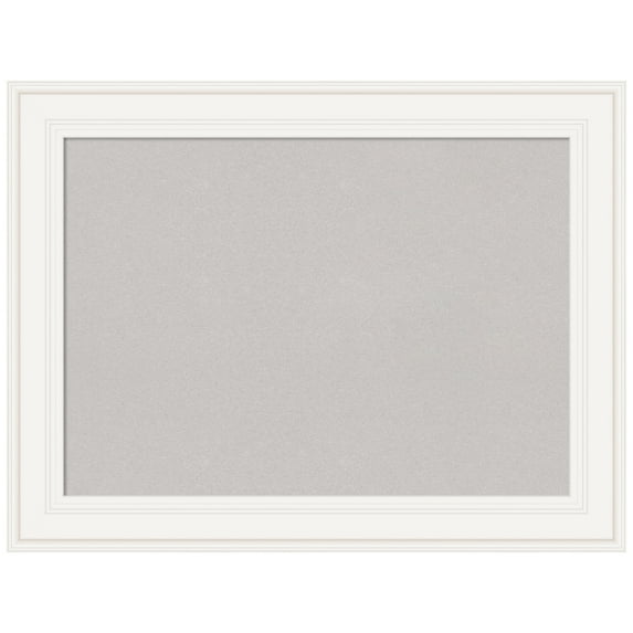 Amanti Art Grey Cork Board Framed Ridge White Bulletin Board 34 in. x 26 in.