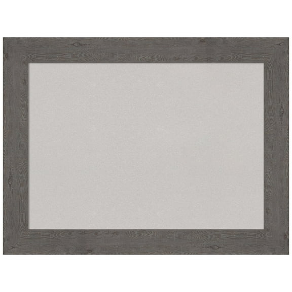 Amanti Art Grey Cork Board Framed Rustic Plank Grey Bulletin Board 33 in. x 25 in.
