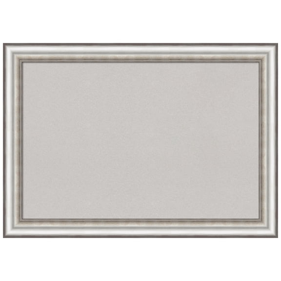 Amanti Art Grey Cork Board Framed Salon Silver Bulletin Board 41 in. x 29 in.