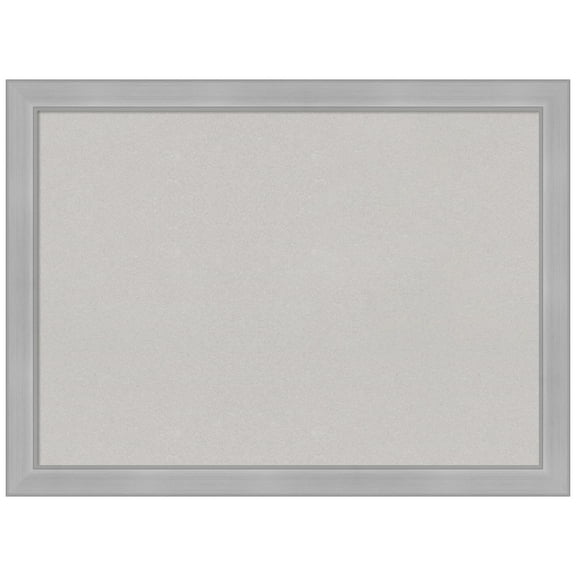 Amanti Art Grey Cork Board Framed Vista Brushed Nickel Narrow Bulletin Board 31 in. x 23 in.