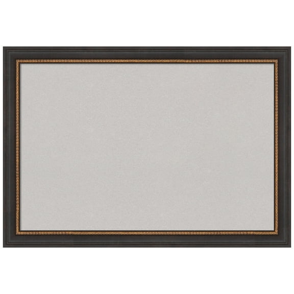 Amanti Art Grey Cork Board Wood Framed Ashton Black Bulletin Board 27 in. x 19 in.