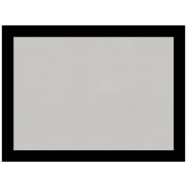 Amanti Art Grey Cork Board Wood Framed Basic Black Narrow Bulletin Board 31 in. x 23 in.