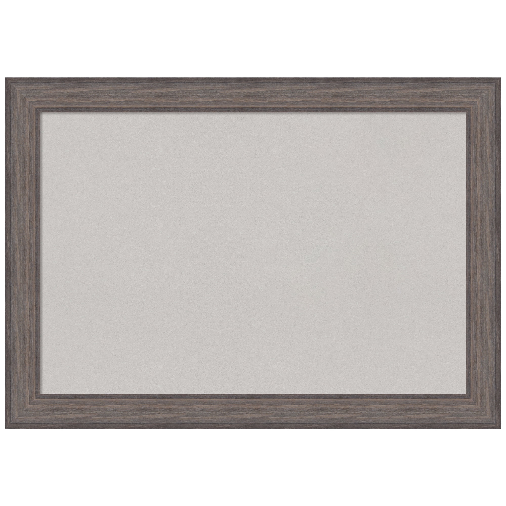 Gray Rectangular Cork Bulletin Board with Wood Frame