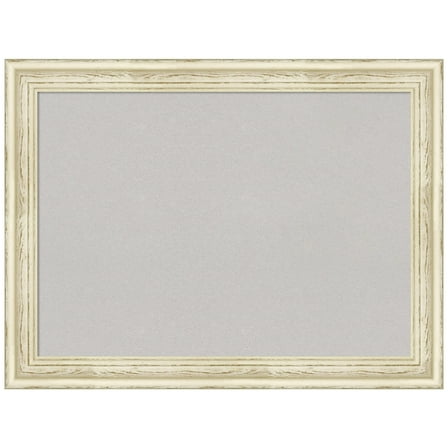 Amanti Art Grey Cork Board Wood Framed Country White Wash Bulletin Board 32 in. x 24 in.