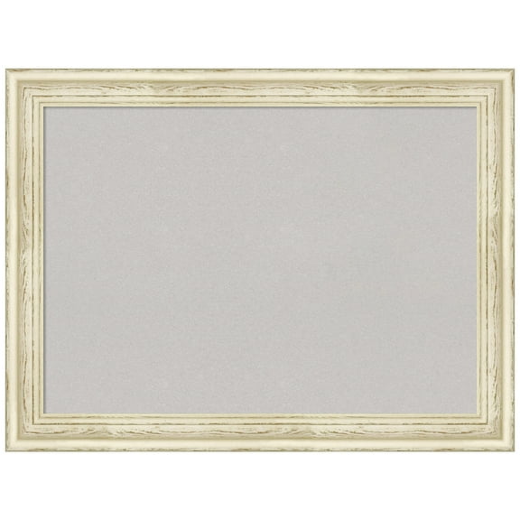 Amanti Art Grey Cork Board Wood Framed Country White Wash Bulletin Board 32 in. x 24 in.