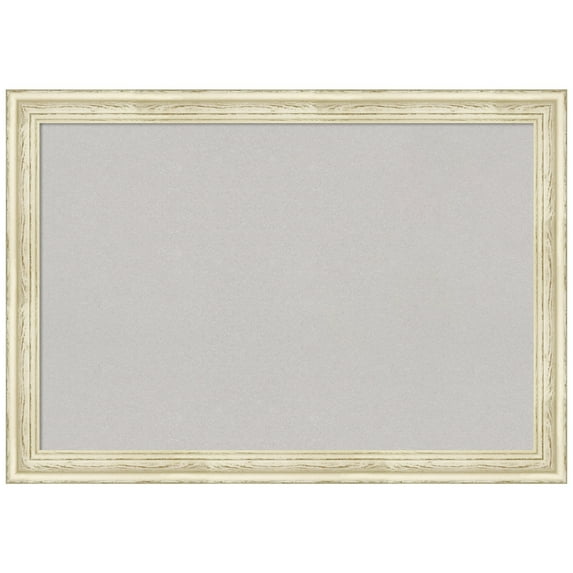 Amanti Art Grey Cork Board Wood Framed Country White Wash Bulletin Board 40 in. x 28 in.