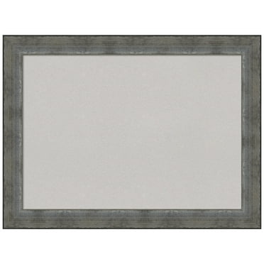 Amanti Art Grey Cork Board Wood Framed Forged Pewter Bulletin Board 32 in. x 24 in.