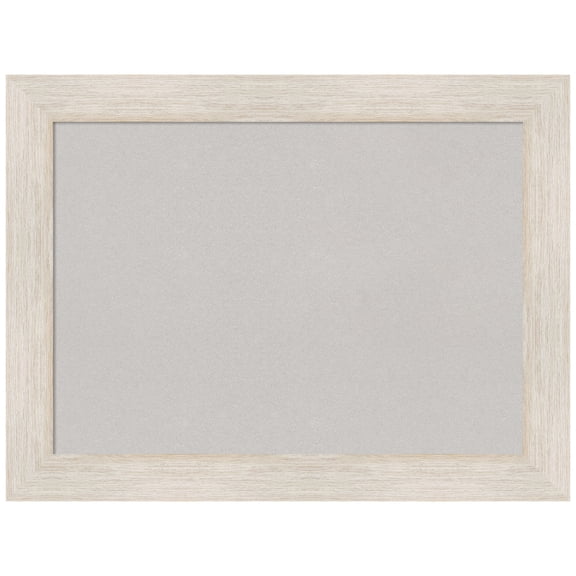 Amanti Art Grey Cork Board Wood Framed Hardwood White Wash Bulletin Board 33 in. x 25 in.