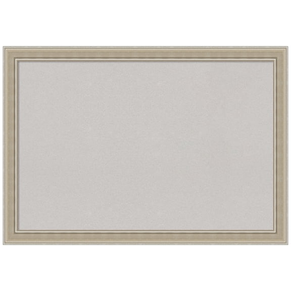 Amanti Art Grey Cork Board Wood Framed Mezzo Silver Bulletin Board 40 in. x 28 in.