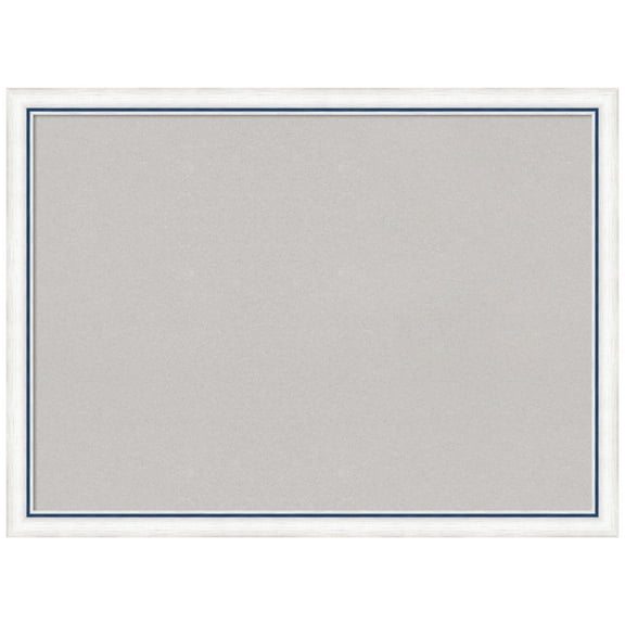 Amanti Art Grey Cork Board Wood Framed Morgan White Blue Bulletin Board 30 in. x 22 in.