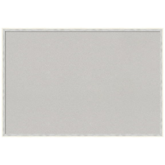 Amanti Art Grey Cork Board Wood Framed Paige White Silver Bulletin Board 37 in. x 25 in.