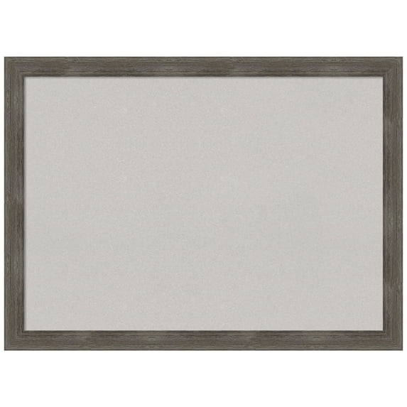 Amanti Art Grey Cork Board Wood Framed Pinstripe Lead Grey Bulletin Board 31 in. x 23 in.