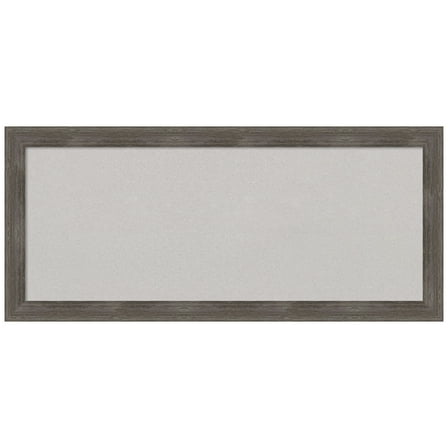 Amanti Art Grey Cork Board Wood Framed Pinstripe Lead Grey Bulletin Board 33 in. x 15 in.
