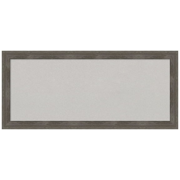 Amanti Art Grey Cork Board Wood Framed Pinstripe Lead Grey Bulletin Board 33 in. x 15 in.