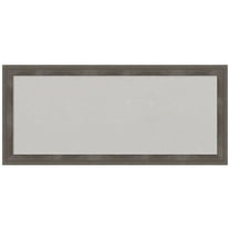 Amanti Art Grey Cork Board Wood Framed Pinstripe Lead Grey Bulletin Board 33 in. x 15 in.