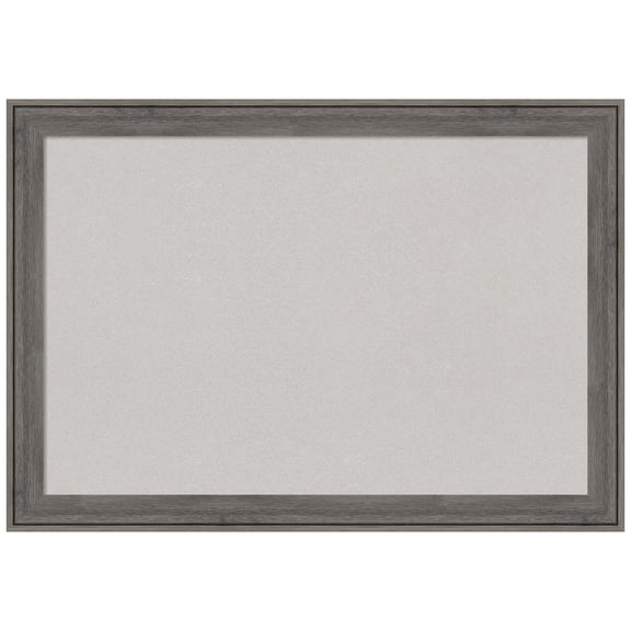 Amanti Art Grey Cork Board Wood Framed Regis Barnwood Grey Narrow Bulletin Board 27 in. x 19 in.