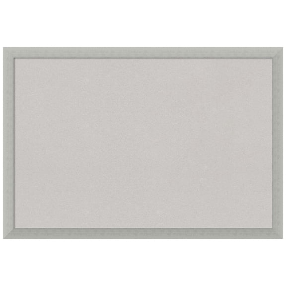 Amanti Art Grey Cork Board Wood Framed Silver Leaf Bulletin Board 26 in. x 18 in.