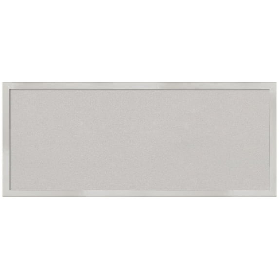 Amanti Art Grey Cork Board Wood Framed Svelte Silver Bulletin Board 31 in. x 13 in.