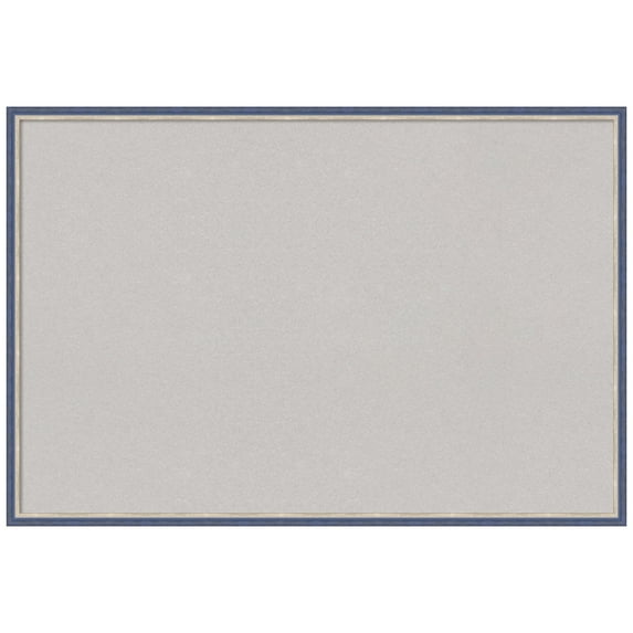 Amanti Art Grey Cork Board Wood Framed Theo Blue Narrow Bulletin Board 37 in. x 25 in.