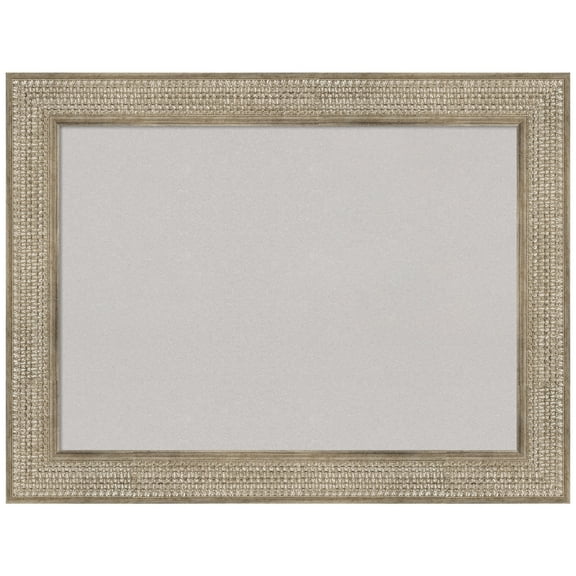 Amanti Art Grey Cork Board Wood Framed Trellis Silver Bulletin Board 34 in. x 26 in.