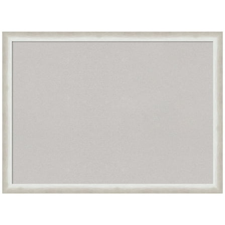Amanti Art Grey Cork Board Wood Framed Two Tone Silver Bulletin Board 30 in. x 22 in.