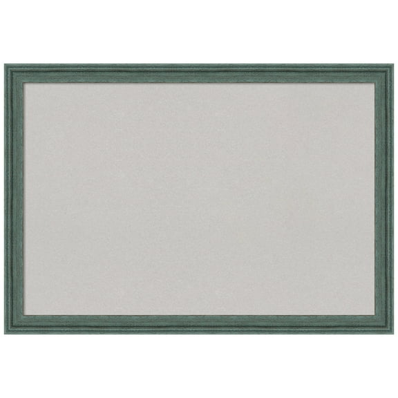 Amanti Art Grey Cork Board Wood Framed Upcycled Teal Grey Bulletin Board 39 in. x 27 in.