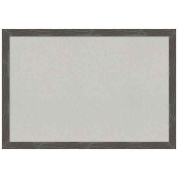 Amanti Art Grey Cork Board Wood Framed Woodridge Rustic Grey Bulletin Board 39 in. x 27 in.