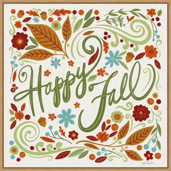 Amanti Art Happy Fall I Framed Canvas Wall Art Print