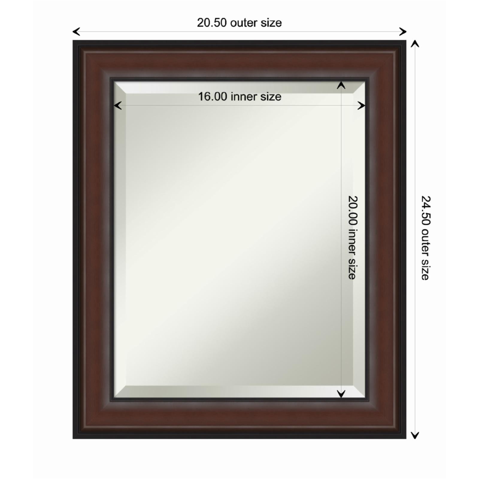 Harvard Walnut Beveled Framed Rectangular Wall Mirror