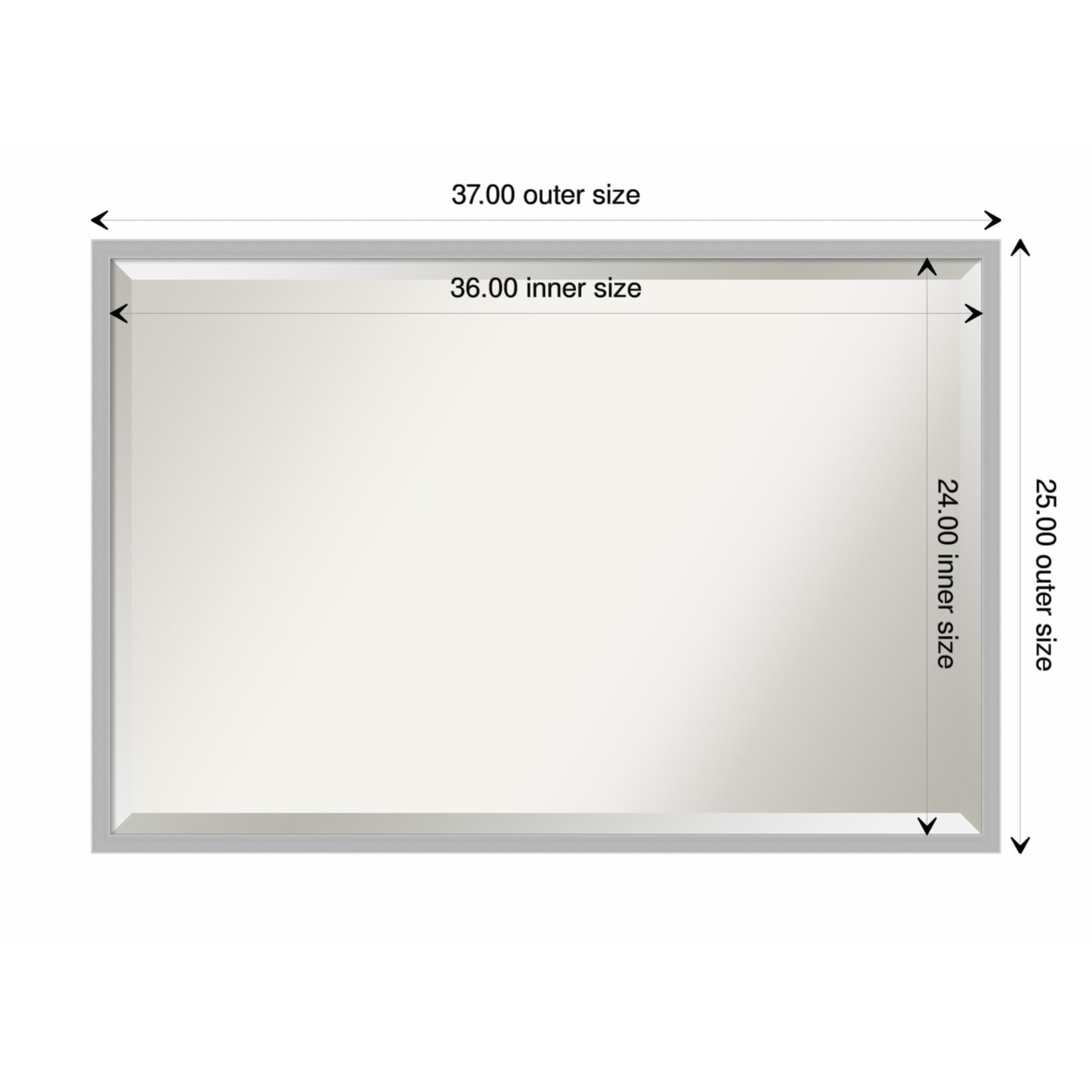 Hera Chrome Polished Silver 25" x 37" Rectangular Wall Mirror