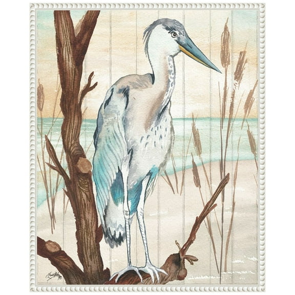 Amanti Art Heron On Branch I Framed Canvas Wall Art Print