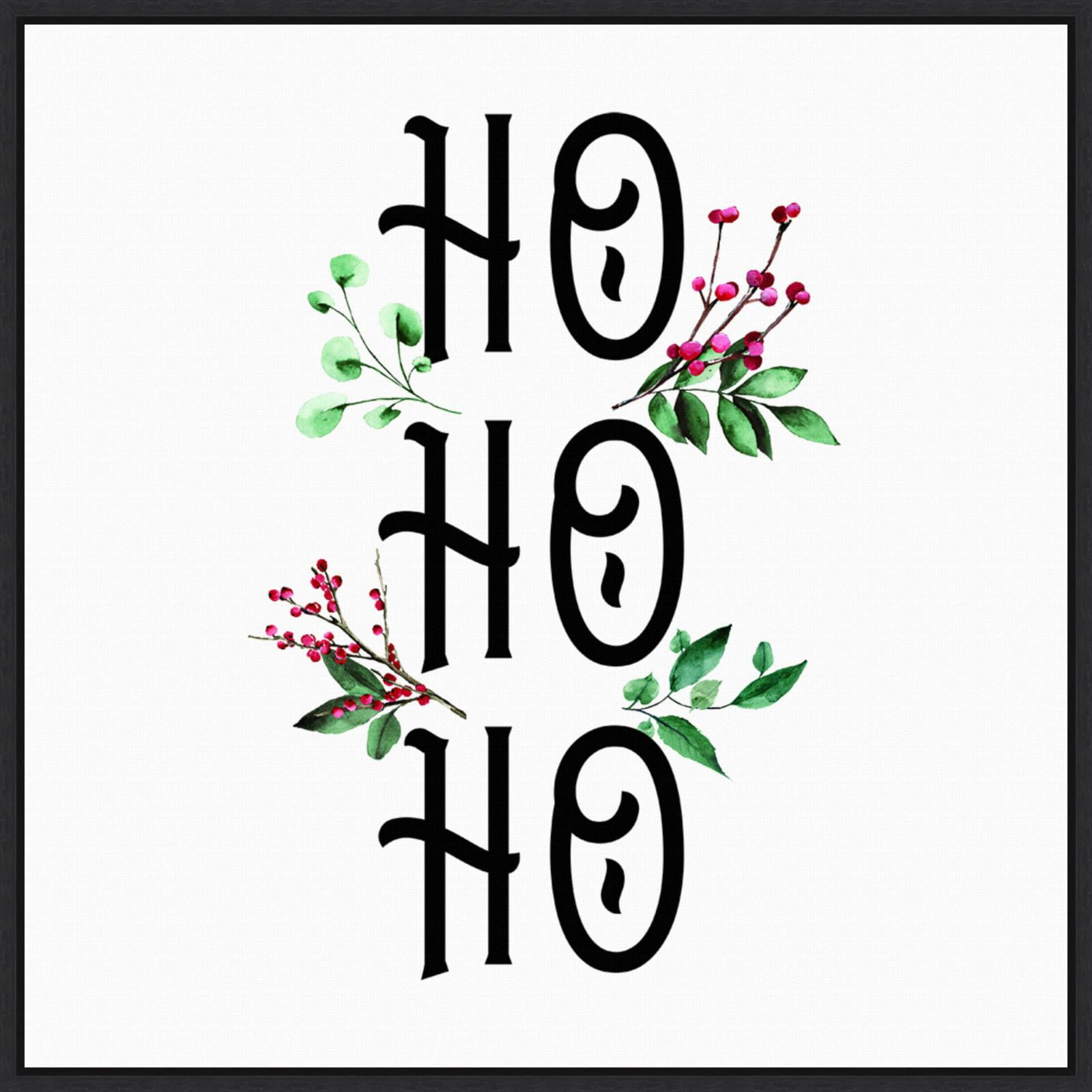 Ho Ho Ho Berries Framed Canvas Holiday Wall Art