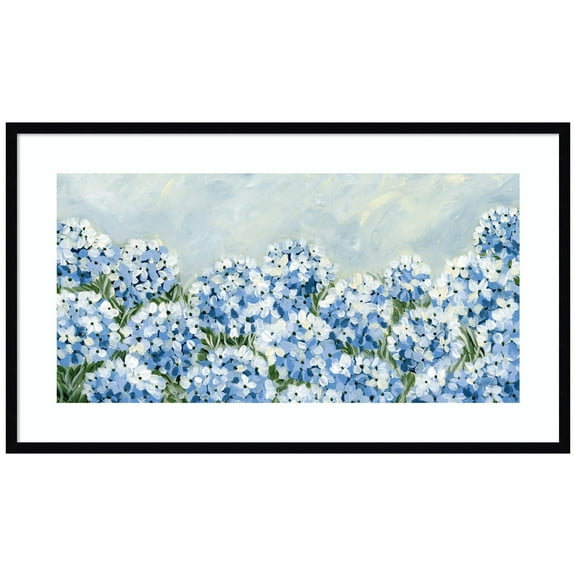 Amanti Art Hydrangea Meadow I Wood Framed Wall Art Print