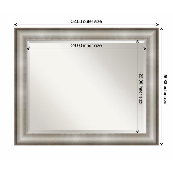 Amanti Art Imperial Silver Framed Wall Mirror - 20.88 x 24.88 in